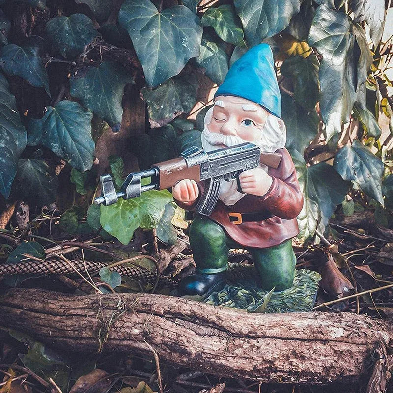 Gnome Statue with gun