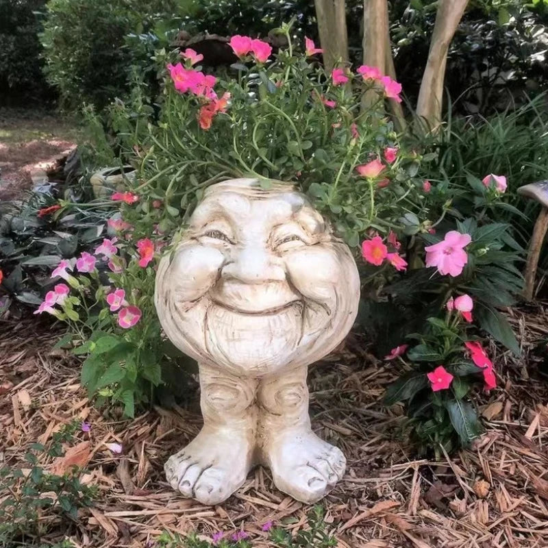 Muggle Face Humorous Resin Flowerpot