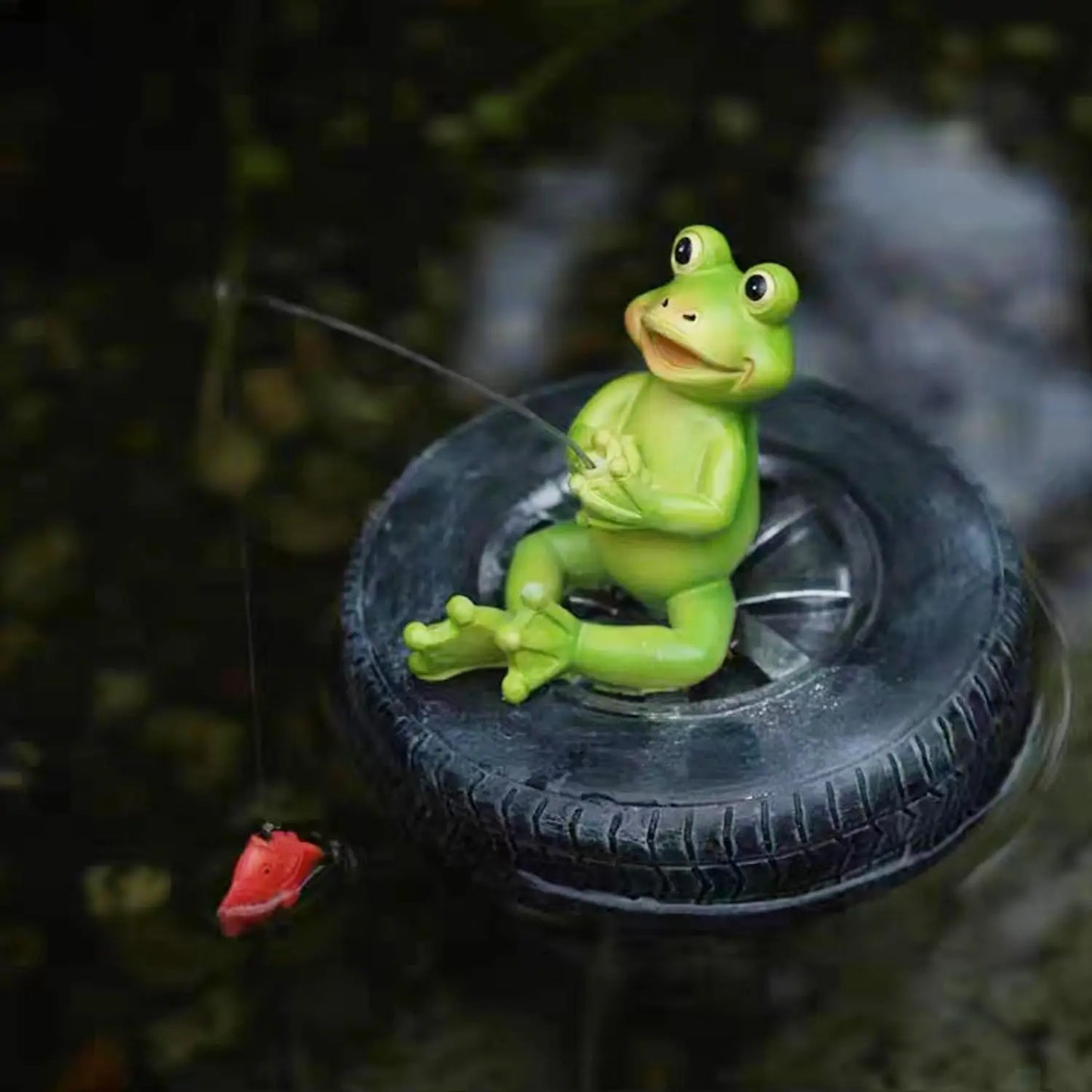 Charming Floating Frog Statue