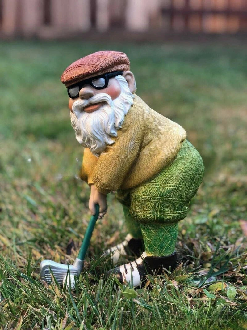 Garden Gnome playing golf