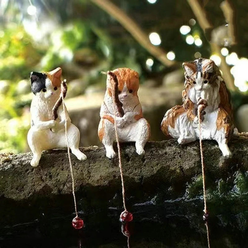 Mini Fishing Cat Statue