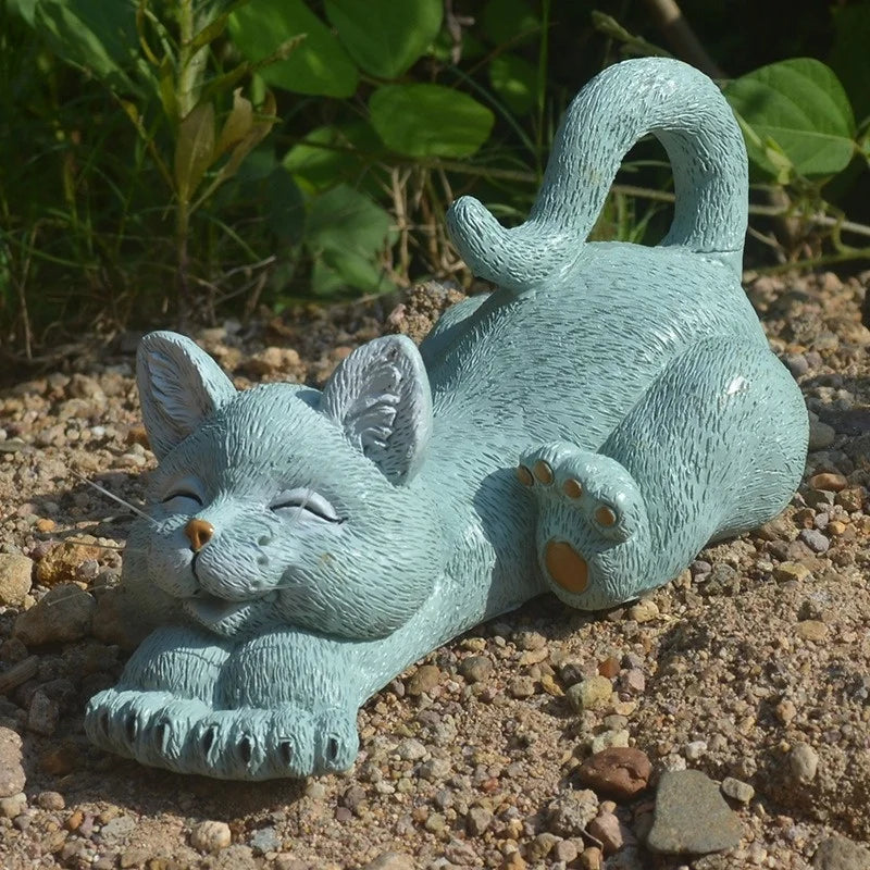 Adorable Smiling Cat Figurine