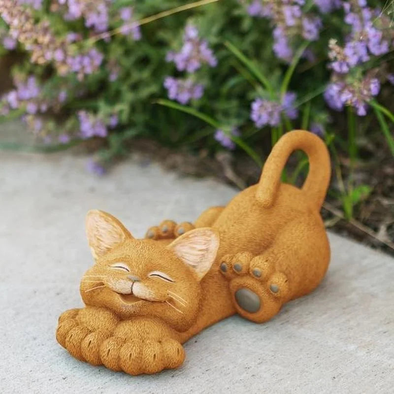 Adorable Smiling Cat Figurine
