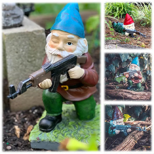 Gnome Statue with gun