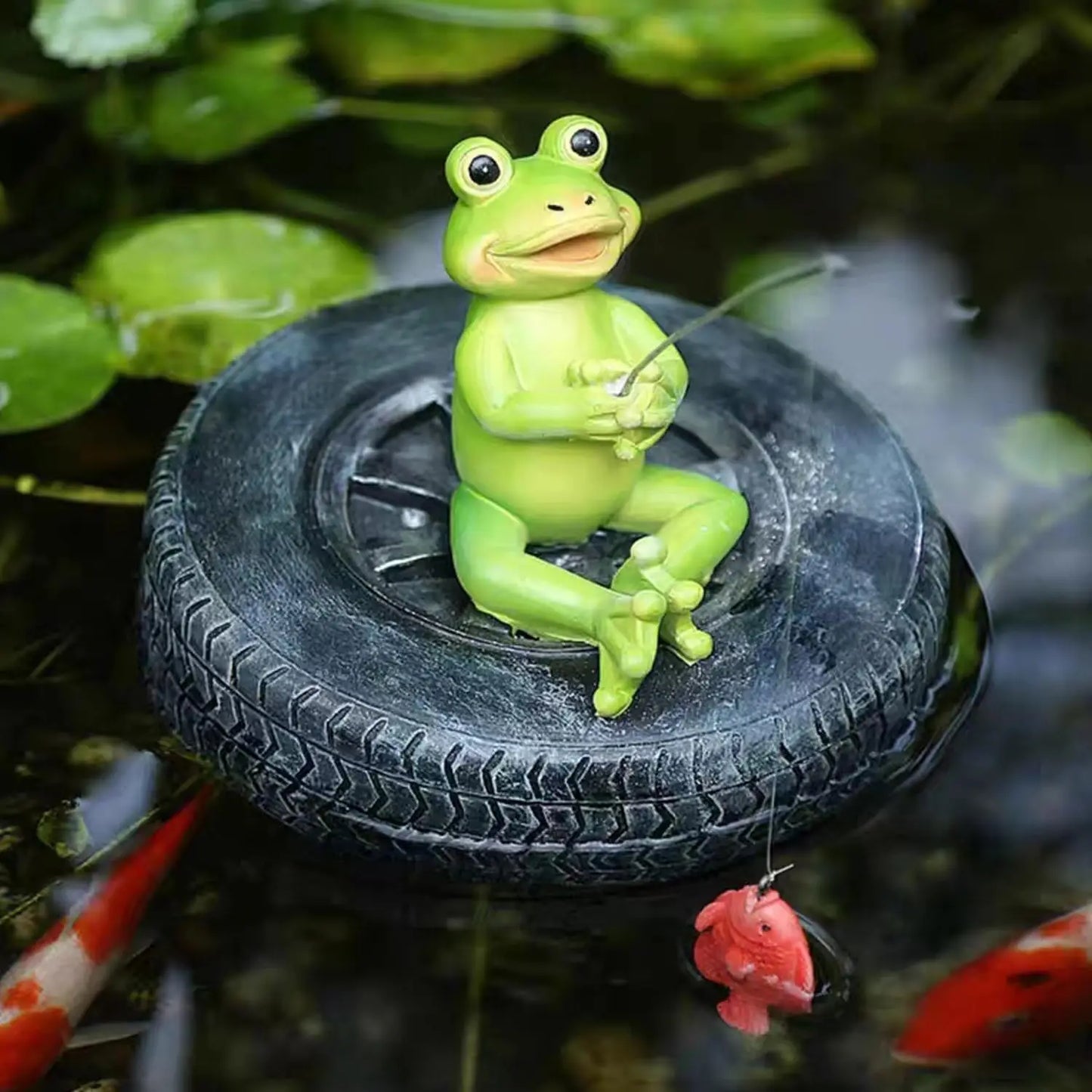 Charming Floating Frog Statue