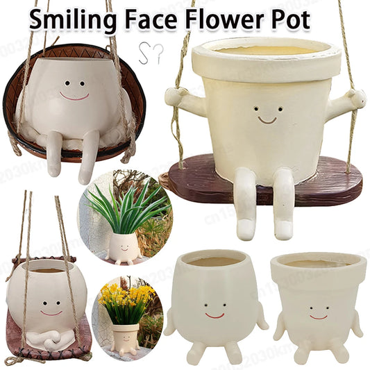 Smiling face flower pot